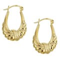 14k Gold over Silver Ridged Hoop Earrings