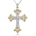14k Gold 1/2ct TDW Diamond Cross Necklace (H-I, I1-I2)