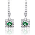 14k Gold Emerald and 1/3ct TDW Diamond Drop Earrings (H-I, I1-I2)