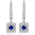 14k Gold 1/3ct TDW Diamond/ Blue Sapphire Earrings (H-I, I1-I2)