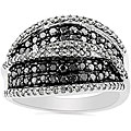 14k Gold 1ct TDW Black and White Diamond Ring (I-J, I1-I2) (Size 7)