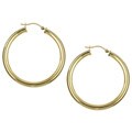 14k Gold Overlay Polished Hoop Earrings