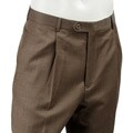 Perry Ellis Portfolio Brown Sharkskin Wool Trousers