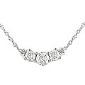 10k White Gold 1/4ct TDW Diamond 3-stone Necklace