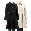 DKNY Women's Wool Funnel Collar Trench Coat