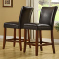 Parson Dark Brown Cherry Vinyl Stools (Set of 2)