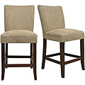 Parson Cherry with Peat Microfiber Counter Chair (Set of 2)