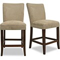 Parson Cherry with Peat Microfiber Counter Chair (Set of 2)