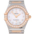 Omega Mother of Pearl Stainless Steel Diamond Watch