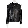Guess Men's Zip-front Lambskin Motorcycle Jacket