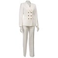 Tahari ASL Women's White 2-piece Double-breasted Pant Suit
