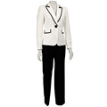 FINAL SALE Tahari ASL Women's 2-piece Ivory/ Black Pant Suit