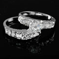 Silvertone CZ Bridal-inspired Rings Set