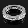 Silvertone Square-cut CZ Eternity-style Ring