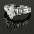 Silvertone Marquise-cut Cubic Zirconia Fashion Ring