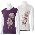 Lucky Brand Junior's Floral Print Cap-sleeve Tee