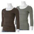 linQ Silk Trim Long Sleeve Fashion Top