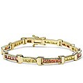 18k Goldplated Orange and Yellow Sapphire Bracelet