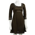 Voile Women's Knit Metallic Trim Dress