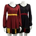 Voile Women's Baby Doll Patch Satin Trim Dress