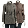 Voile Women's Tweed Belted Herringbone Jacket