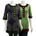 Voile Women's Pokadot Satin Trim Shirt