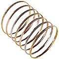 14k Tri-color Gold Textured 'Semanario' Bangle (Set of 7)