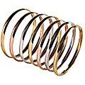 14k Tri-tone Gold Overlay 'Semanario' Bangle (Set of 7)