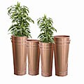 Contemporary Copper-plated Planters (Set of 4)