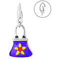 Sterling Silver and Enamel Purse Charm