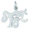 Sterling Silver 'Sweet 16' Charm