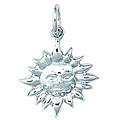 Sterling Silver Sun with Face Charm