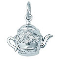 Sterling Silver Floral Teapot Charm