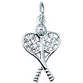 Sterling Silver Tennis Racquets Charm