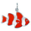 Sterling Silver Enamel Clown Fish Charm
