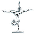Sterling Silver Gymnast on Balance Beam Flat Back Charm