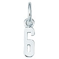 Sterling Silver Number 6 Charm