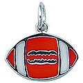 Sterling Silver Enamel Football Charm