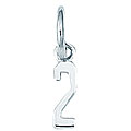 Sterling Silver Number 2 Charm