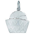 Sterling Silver Basketball in Hoop Charm