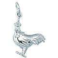 Sterling Silver 3D Rooster Charm