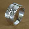 Sterling 'Silver Tiles' Textured Ring (Indonesia)