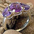 Sterling Silver 'Lilac Kiss' Amethyst Ring (India)