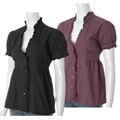 Cute Options V-neck Smock Back Top with Ruffle