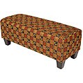 Striped Squares Tufted Bench