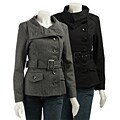 Last Kiss Women's Funnel Neck Belted Buckle Jacket