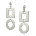 Sterling Silver Circle and Square Earrings