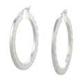 Sterling Silver Greek Key Hoop Earrings