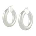 Italian Sterling Silver Thick Hoop Earrings