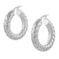 Italian Sterling Silver Basketweave Hoop Earrings